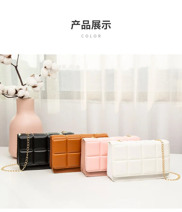 2024 Fashion Chain Women's Bag Popular Rhombus Shoulder Bag Luxury PU Leather Messenger Bag New Trend Handbags for Women