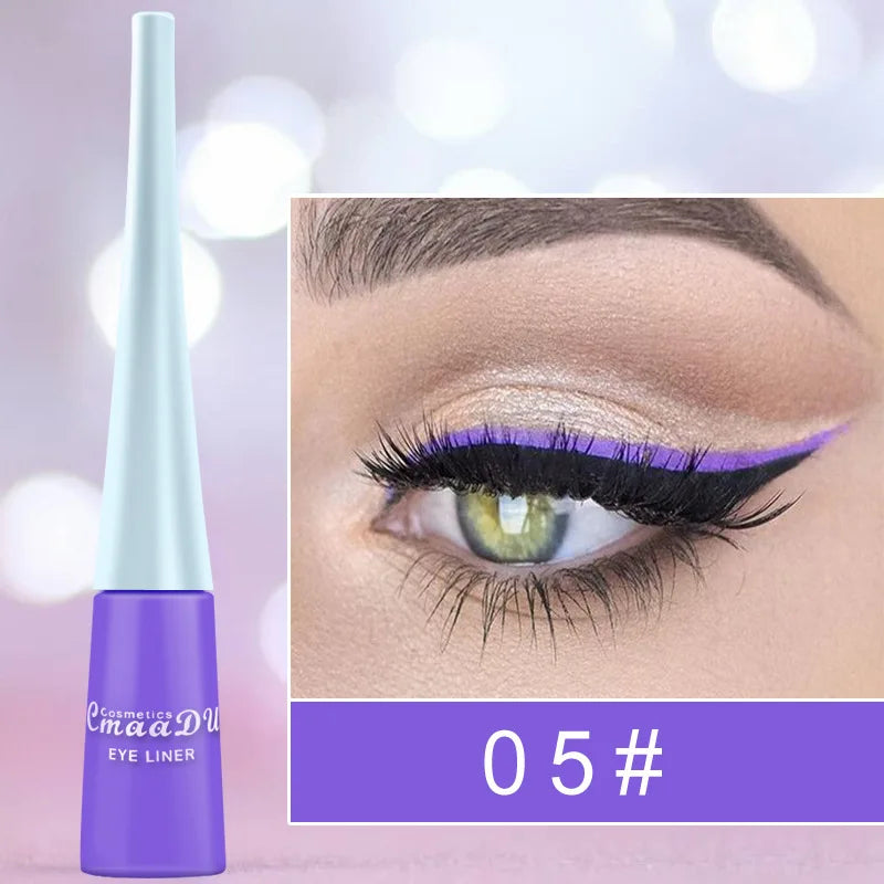 Colorful Sexy Eyeliner Liquid Blue Pencil Waterproof Easy To Wear Make Up Matte Eye Liner Red Green White Gold Brown Eyeliner