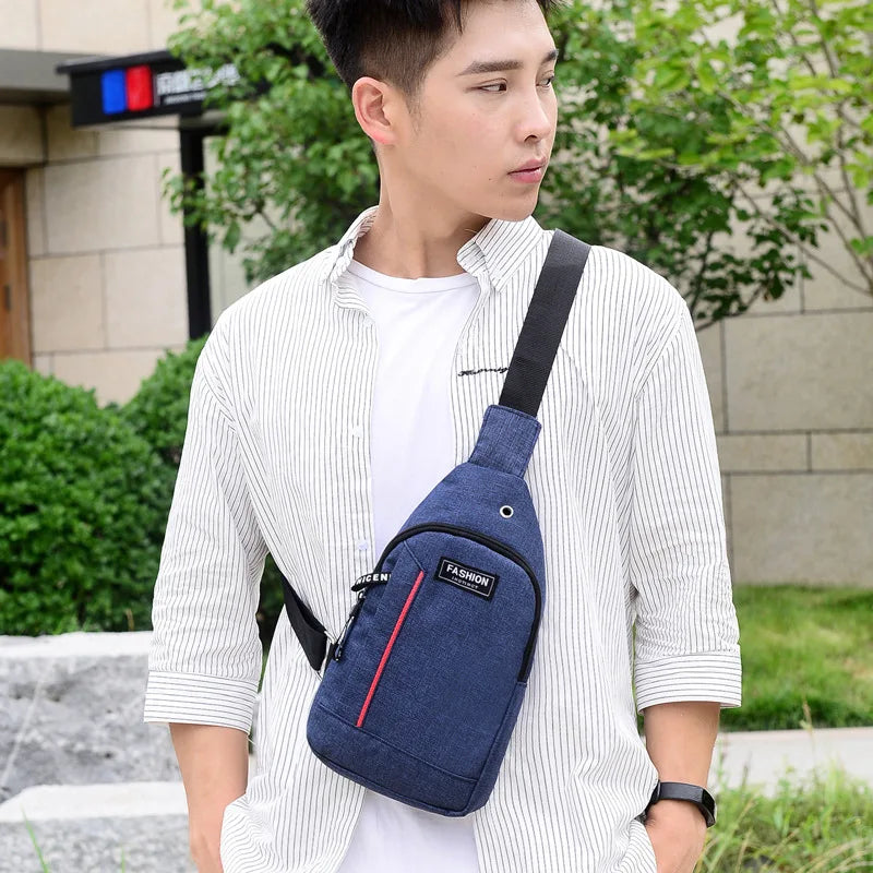 Men Fashion Multifunction Shoulder Bag Crossbody Bag On Shoulder Travel Sling Bag Pack Messenger Pack Chest Bag For Male