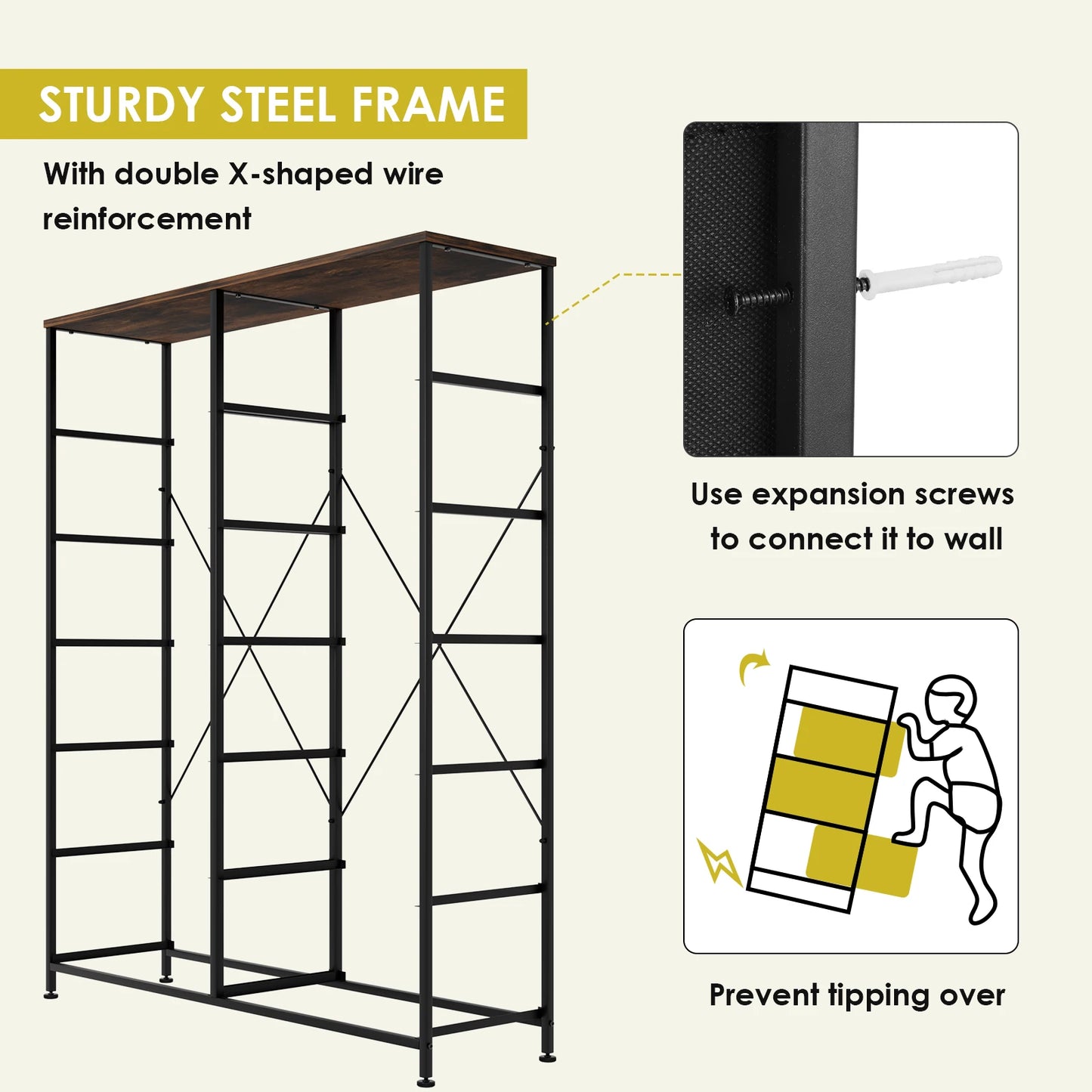 Dresser for Bedroom 12 Drawer Double Dresser, Storage Tower with Fabric Bins, Chest of Drawers for Closet, Living Room,Hallway