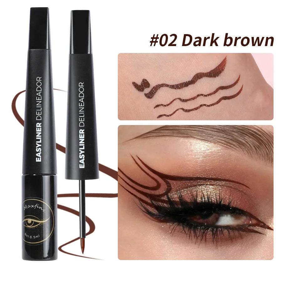 Matte Black Waterproof Liquid Eyeliner Pencil Sweatproof Quick Dry Easy To Wear High Pigment Brown Eye Liner Pen Eye Makeup Tool