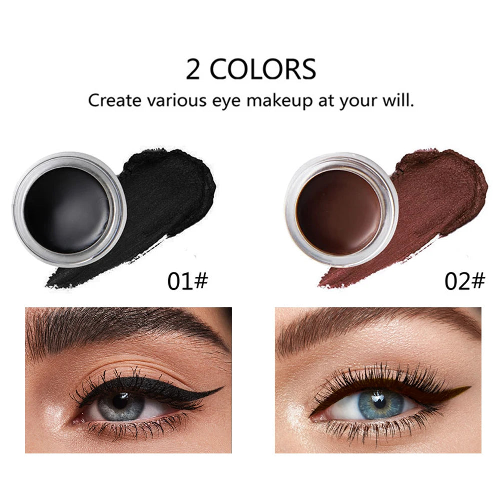 Pommade à sourcils Teinture naturelle pour sourcils Teinture imperméable Longue durée Gel pour sourcils sculptés Avec pinceau Eyeliner Crème Rehausseurs