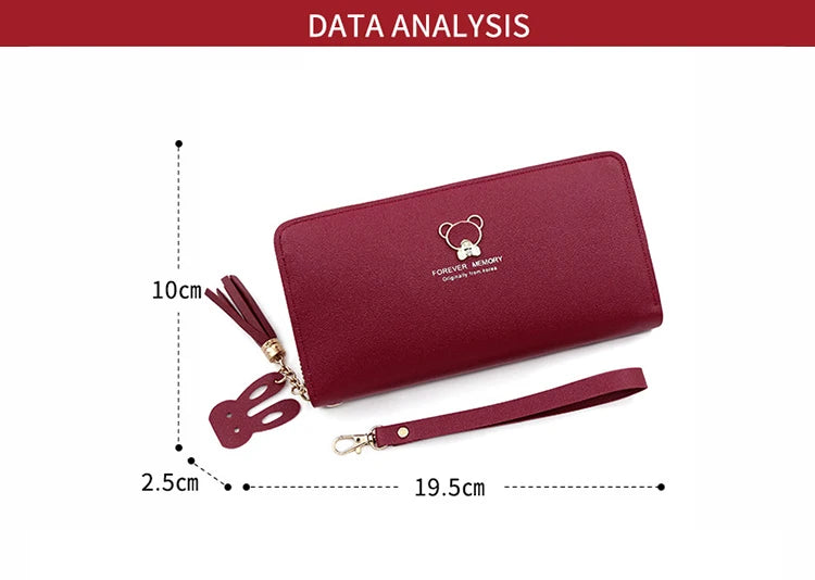 New Women Phone Bags Long Wallets Free Name Engraving Cute Card Holder Zipper Female Purse Minimalist Coin Pocket Women's Wallet