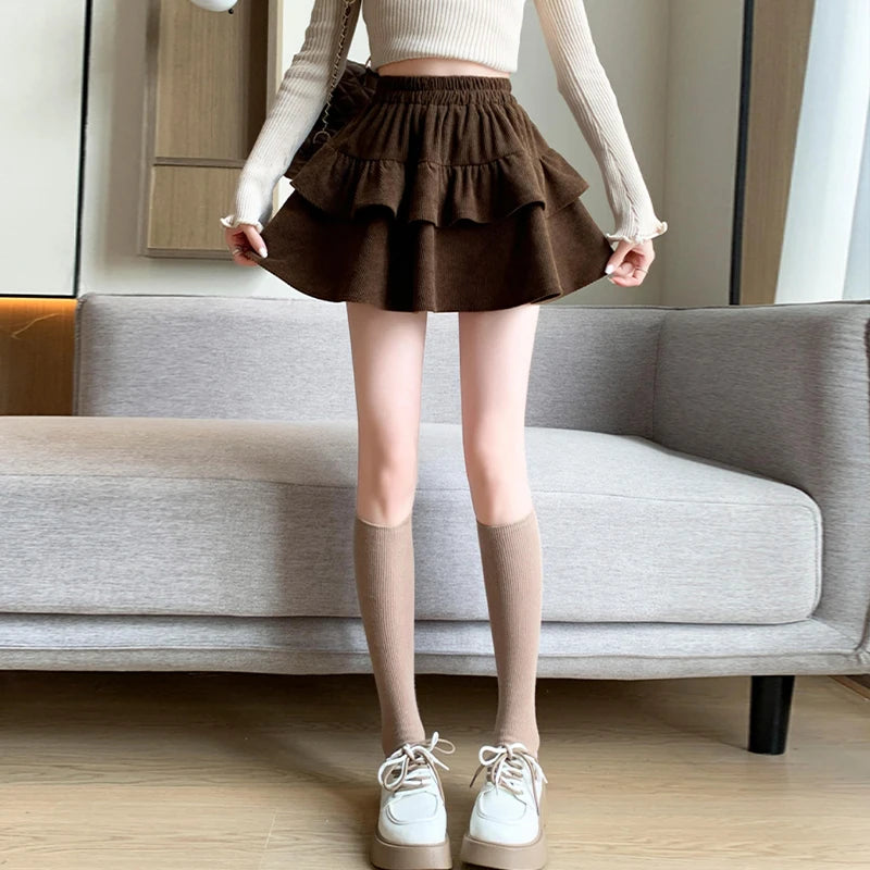 High Waisted Short Skirt Half Body Spring And Autumn Women's Cake Skirt 2024 New A-line Skirts Fashionable Pleated Skirts