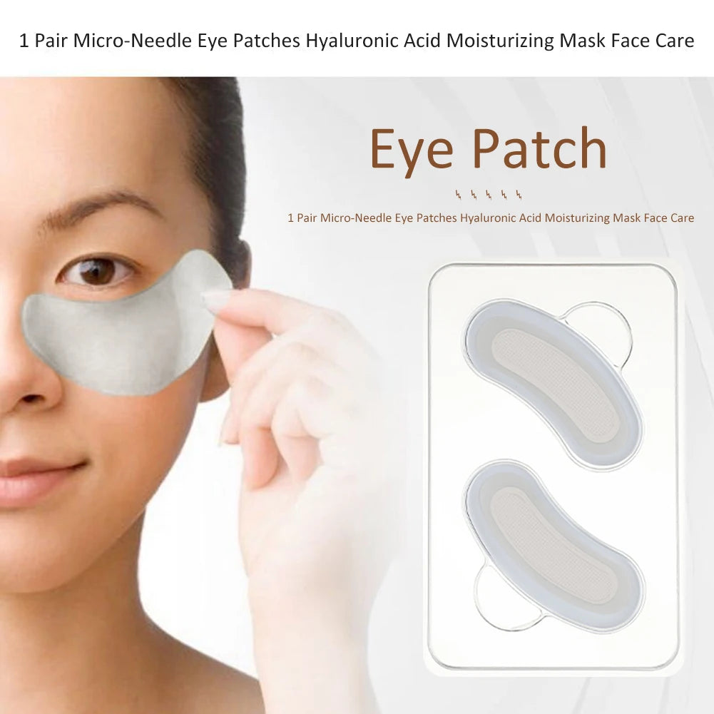 1 paire de patchs pour les yeux à micro-aiguilles, anti-poches, acide hyaluronique, pâte raffermissante pour la peau sous les yeux, élimine les cernes, produits de soins de la peau