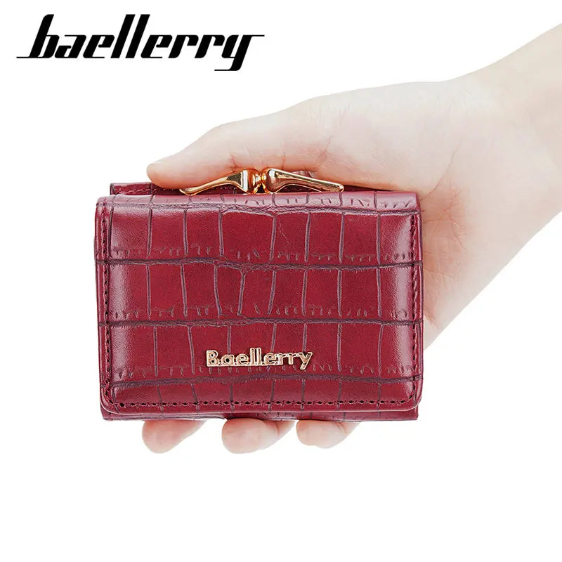 Baellerry New Women Short Wallet Brand Card Holder Simple Coin Pocket High Quality Female Purse Crocodile Pattern Women's Wallet