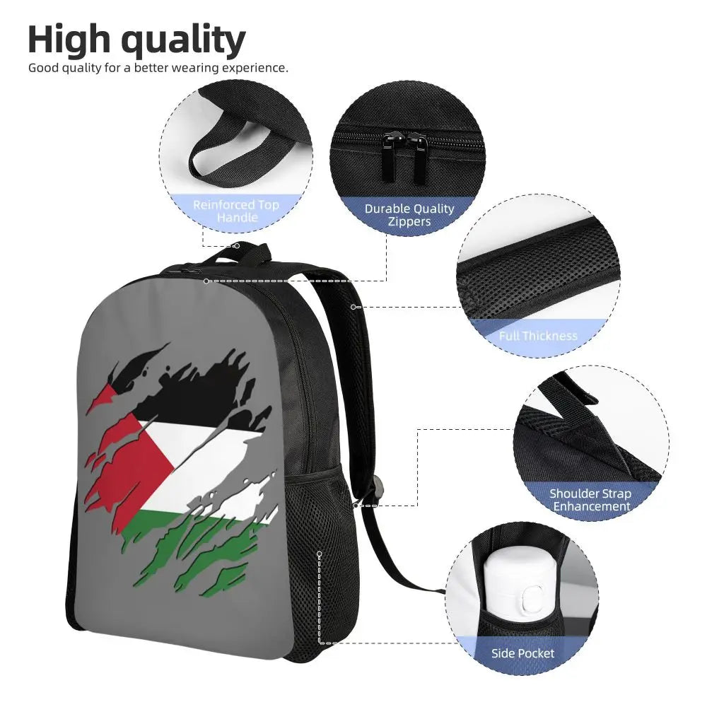 Custom Palestinians Keffiyeh Pattern Backpack for Women Men Waterproof College School Tradition Bag Print Bookbags