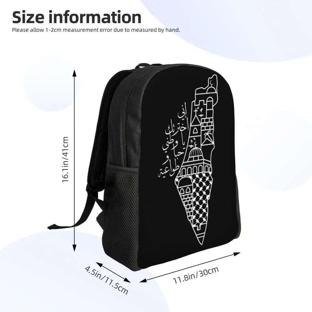 Custom Palestinians Keffiyeh Pattern Backpack for Women Men Waterproof College School Tradition Bag Print Bookbags