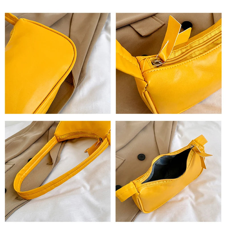 New 2024 Fashion Retro PU Leather Women Handbag Vintage Top-Handle Shoulder Bag Female Small Subaxillary Bag