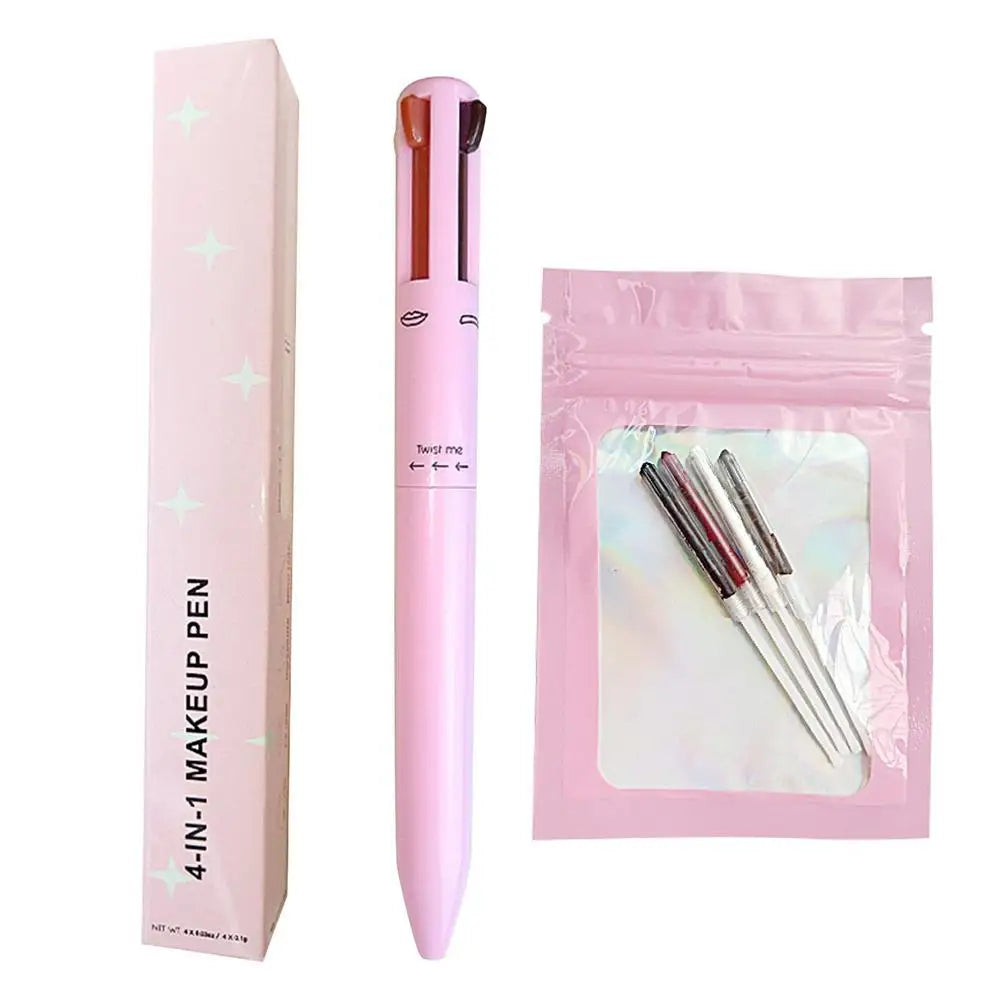 4 In 1 Makeup Pen Eyebrow Pencil Waterproof Drawing Eye Brow Long Lasting Easy Wear Eyeliner Eyebrow Pen Sweatproof Makeup Pen