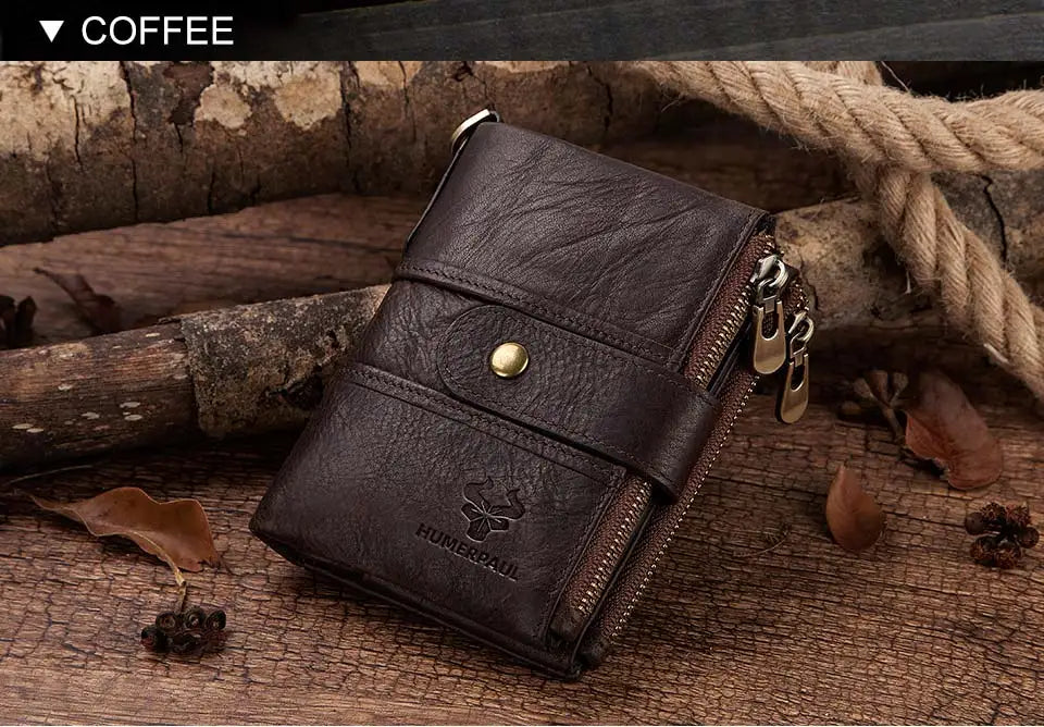 Genuine Leather Wallet Women Short RFID Anti-thef Card Holder Female Hasp Zipper Coin Purse High Quality Clutch Money Bag Portfe