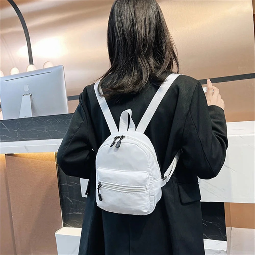 Korea-Style Women'S Backpack Things For Girls School Backpack Fashion Solid Color Simple Casual Traveling Large Capacity Bag