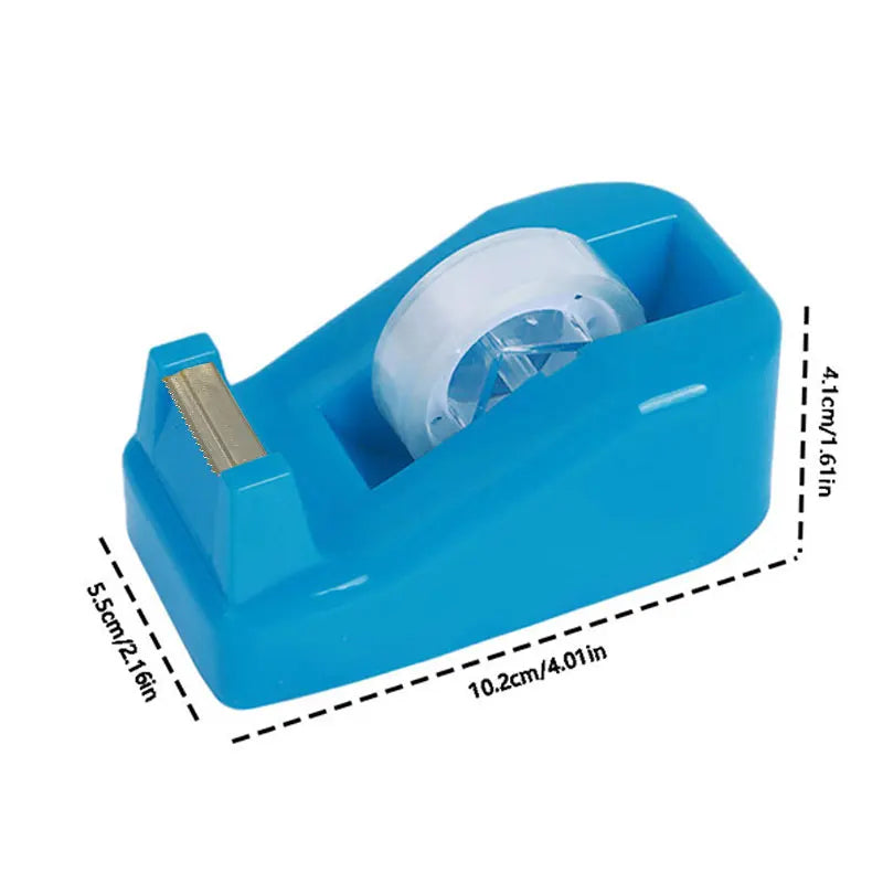 1PC Transparent Box Tape Dispenser Macaron Desktop Tape Holder Tape Cutter Box Students Stationery Gift School Office Supplies