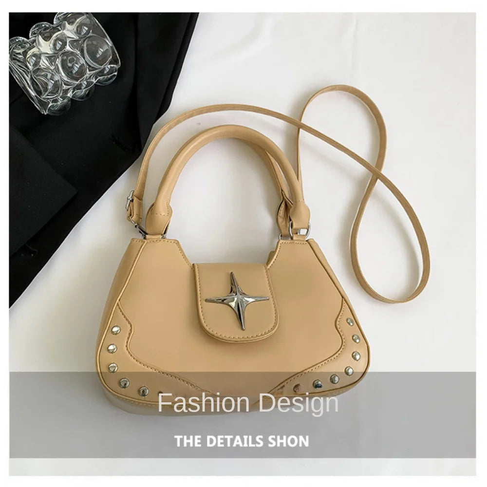 Cross Star Pattern Hand Bag Diagonal Span Shoulder Bag Casual Crossbody Bag for Women