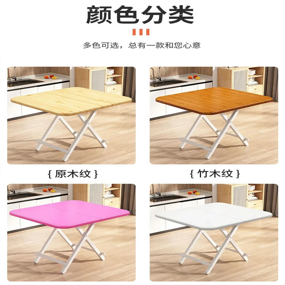 Portable Folding Table 60/70CM Modern Simple Living Room Dinning Set Furniture Solid Wood Restaurant Kitchen Table Folding Chair