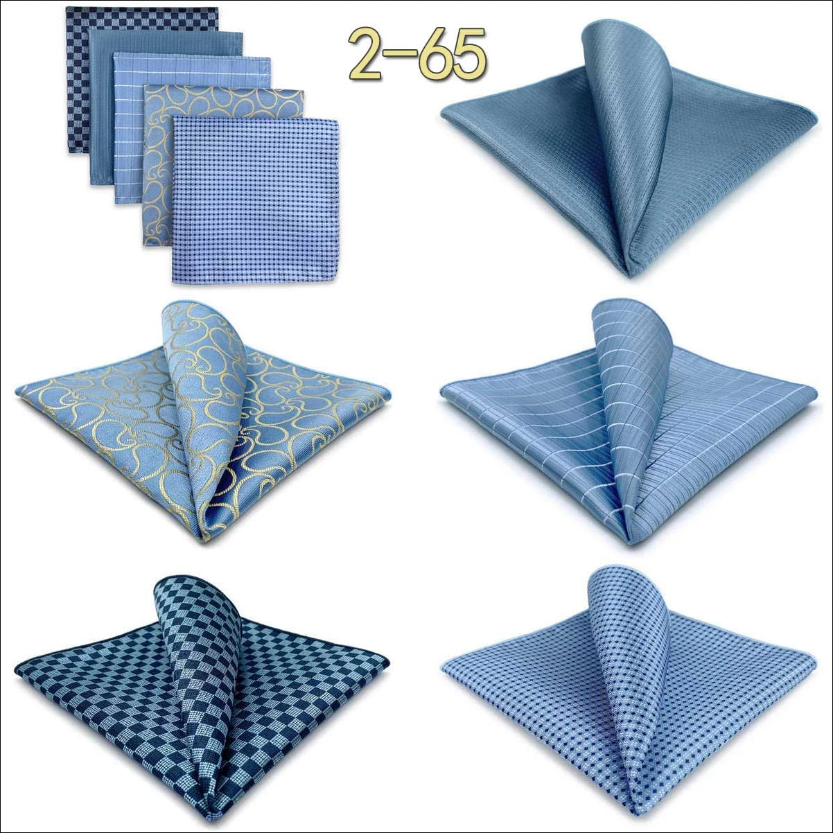 5 Pieces Mens Pocket Squares Wedding Handkerchiefs Set Fashion Formal Bundle Luxury Unique