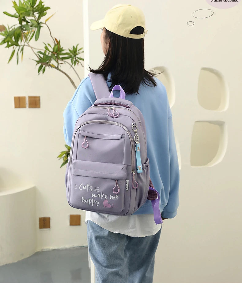 Girl School Bag Backpack Back Pack For Teenager Women Children Female Pink Schoolbag Primary High Bagpack Class Teens Child Kids