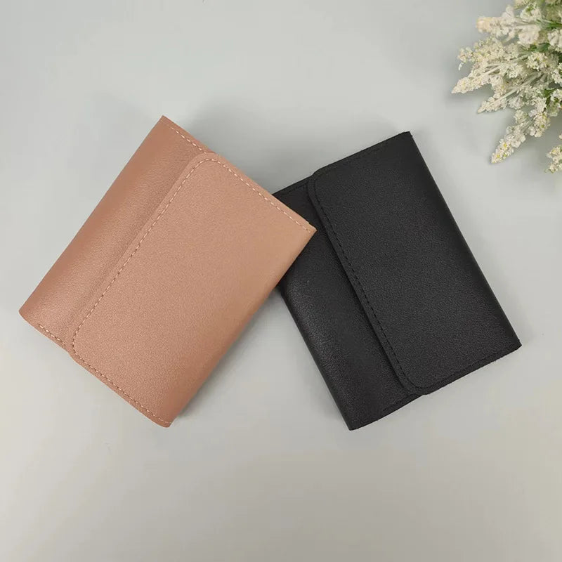 New Cute Wallets for Women Small Hasp Girl Credit Card Holder for PU Leather Coin Purse Female Wallet Short Purses for Women