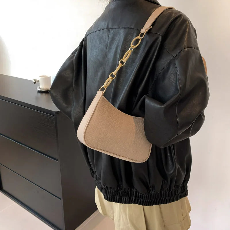 Fashion Underarm Bag Trendy Portable One-shoulder Small Square Women's Girl Handbag Shoulder Chain Bag Crossbody Bag