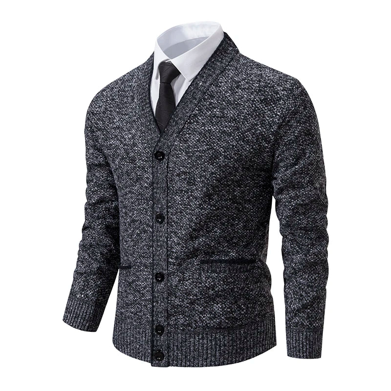 Men's knitted cardigan casual V-neck autumn and winter new sweater coat