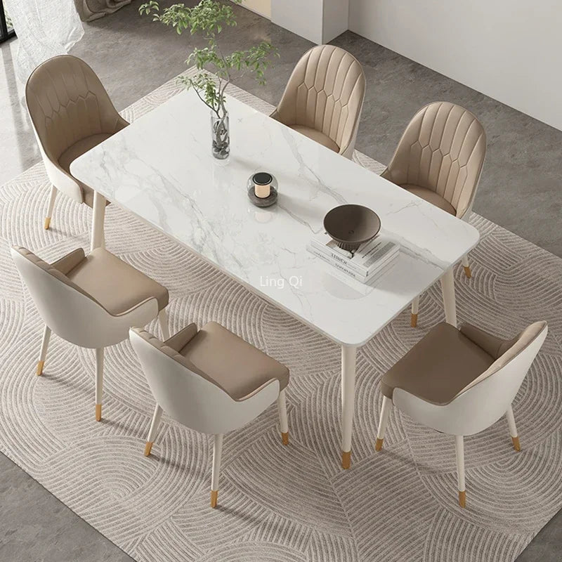 Nordic Restaurant Dining Table Set 4 Chairs Luxury Free Shipping Small Apartmen Table Modern Hotel Lobby Muebles Home Furniture