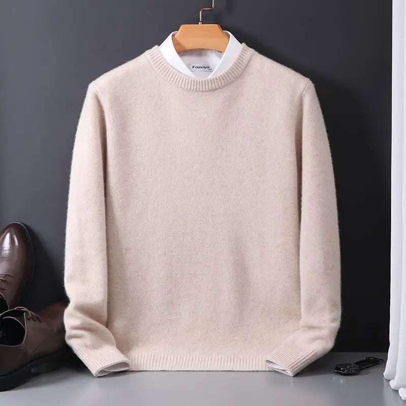 Hot Sale Cashmere Men's Sweater O-Neck Knitted Jumpers Long Sleeve Male Pullover  Soft Warm Woolen Fashion Clothing Big Size