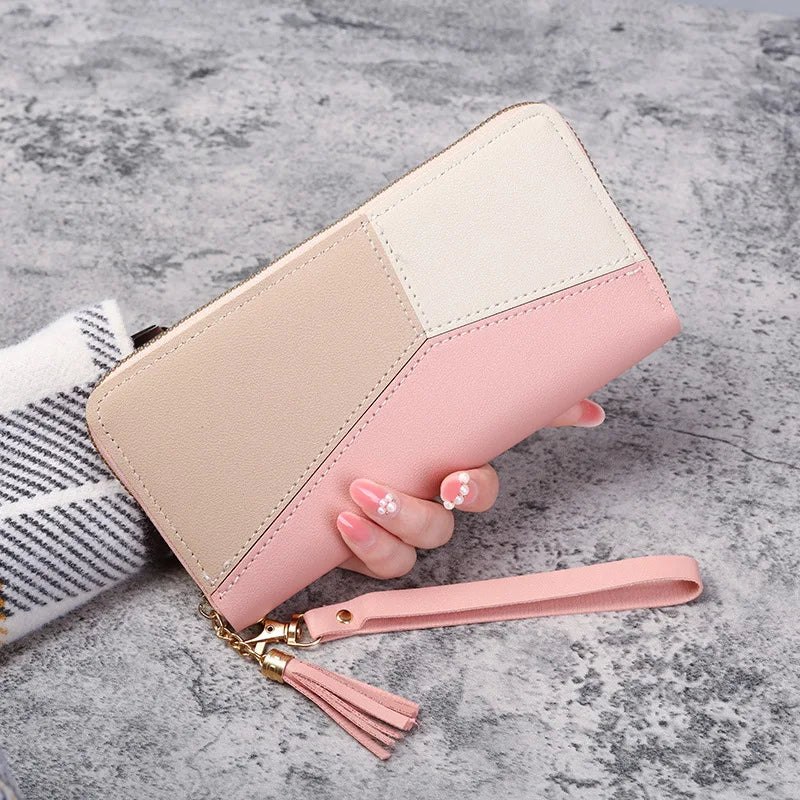 2023 New Girls Fashion Zipper Wallets Women's Long Purses Handbags Coin Purse Cards Holder PU Leather Billfold Wallet Case Bag