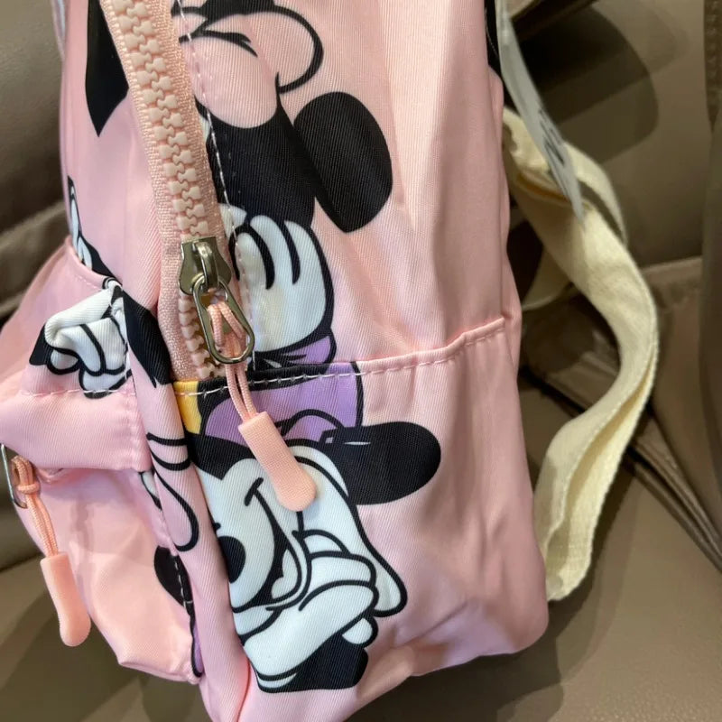 Sac à dos tendance Disney Mickey Mouse pour femme, cartable en toile Minnie, grande capacité, pour filles