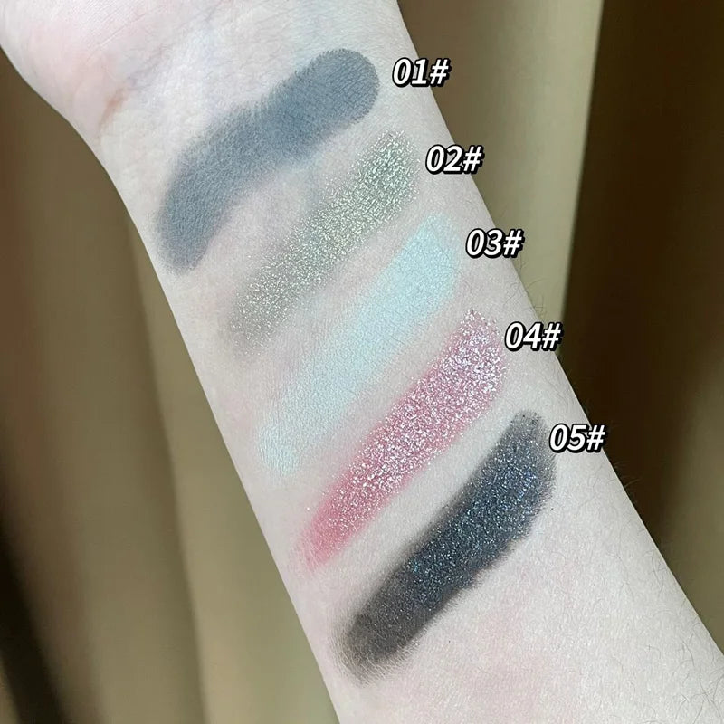 Palette de fards à paupières fumés pailletés Punk Black Shimmer Pink Mashed Potatoes Texture Cool Monochrome Eye Shadow Makeup Pearly Matte