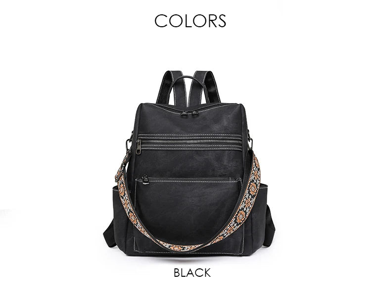 High Quality Soft Leather Backpacks Purses for Women Casual Daypack Vintage Bagpack School Bags for Teen Girls Mochilas Rucksack