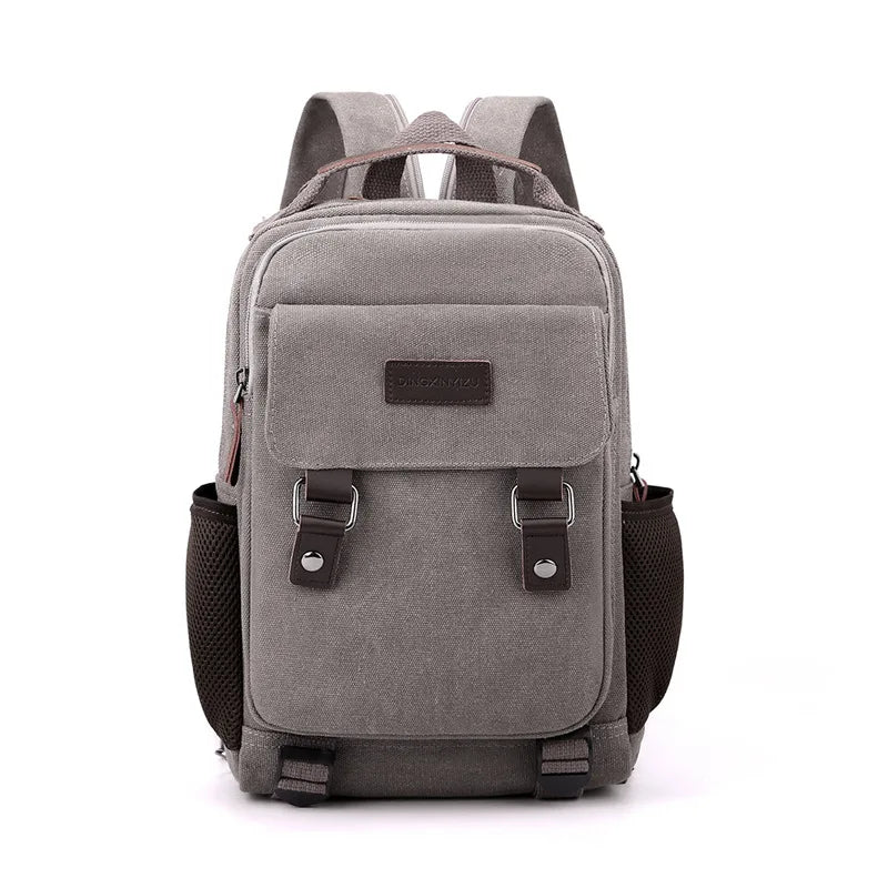 Small Mens Backpack Canvas Casual Backpacks for Men 2024 Mini Male School Bag Rucksack Man Multi-function Crossbody Bag Travel