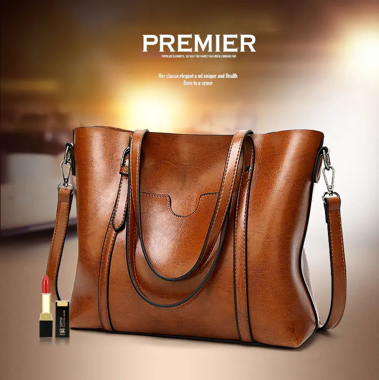 Shoulder Bags for Women Oil Wax Leather Handbag Tote Crossbody Bag Vintage Satchels Women Bags Designer Handbag High Quality