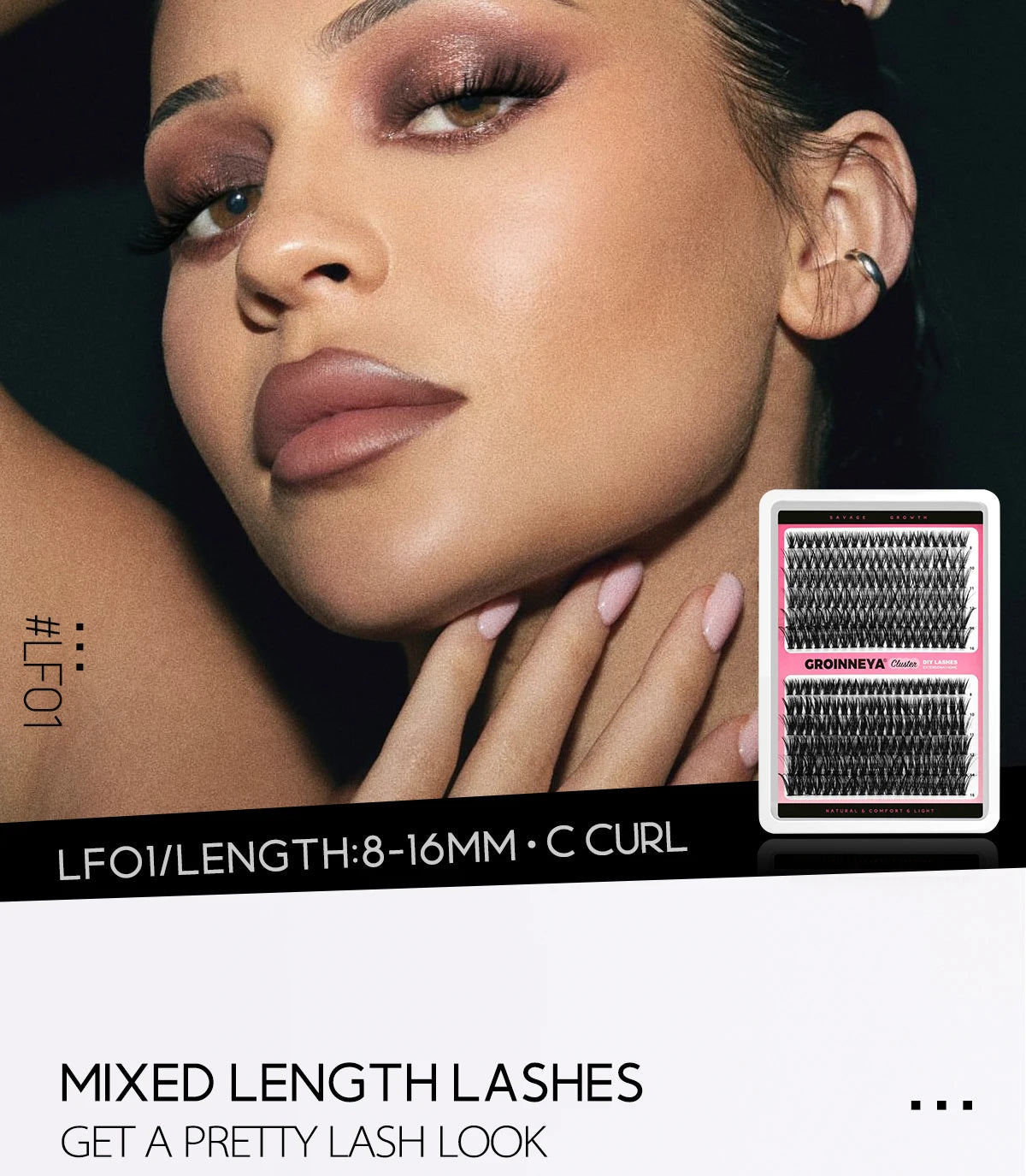 Lashes Clusters Set Extensions Kit Fake eyelashes Mix Lash Clusters with Lash Bond Seal and Lash Applicator Tool Makeup