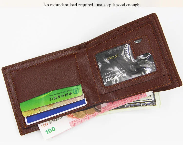 Short Men Wallets High Quality Slim Card Holder Coin Pocket Name Customized Male Wallet Brand Photo Holder New Small Men Purses