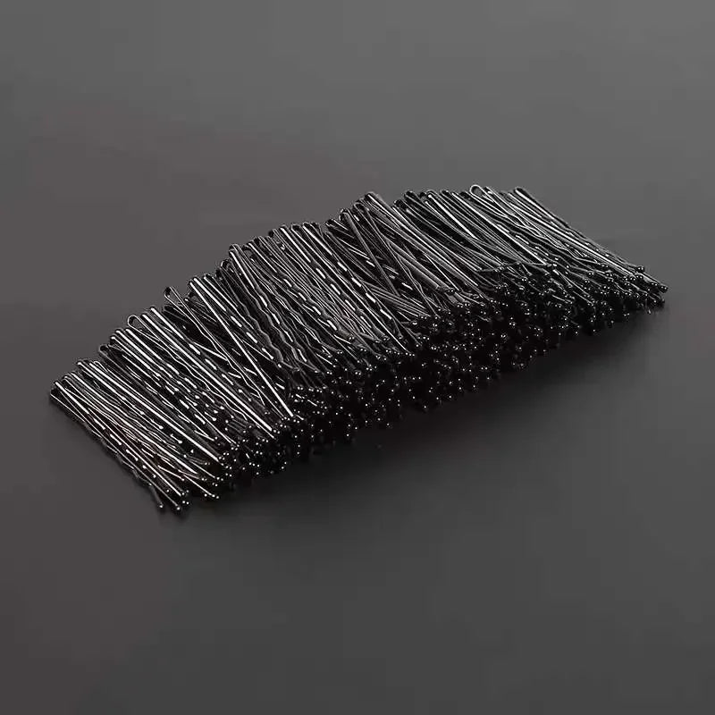 100/50pcs Black Straight Line Hair Clip U-shaped Needle Lady Hairpins Curly Wavy Grips Women Bobby Pins Styling Hair Accessories