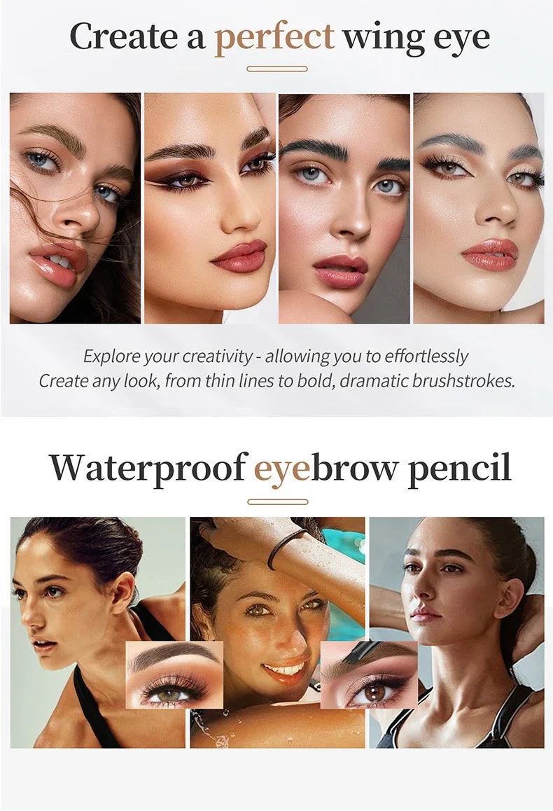 Crayon à sourcils microblading étanche avec applicateur à 2 pointes micro-fourchettes Les crayons à sourcils liquides créent des sourcils d'apparence naturelle