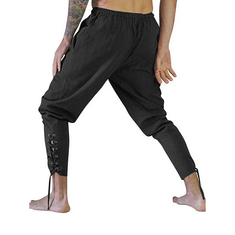 Pantalon de pirate Viking Costume pour hommes Pantalon médiéval Renaissance Short à cordon Costume d'Halloween Cosplay adulte