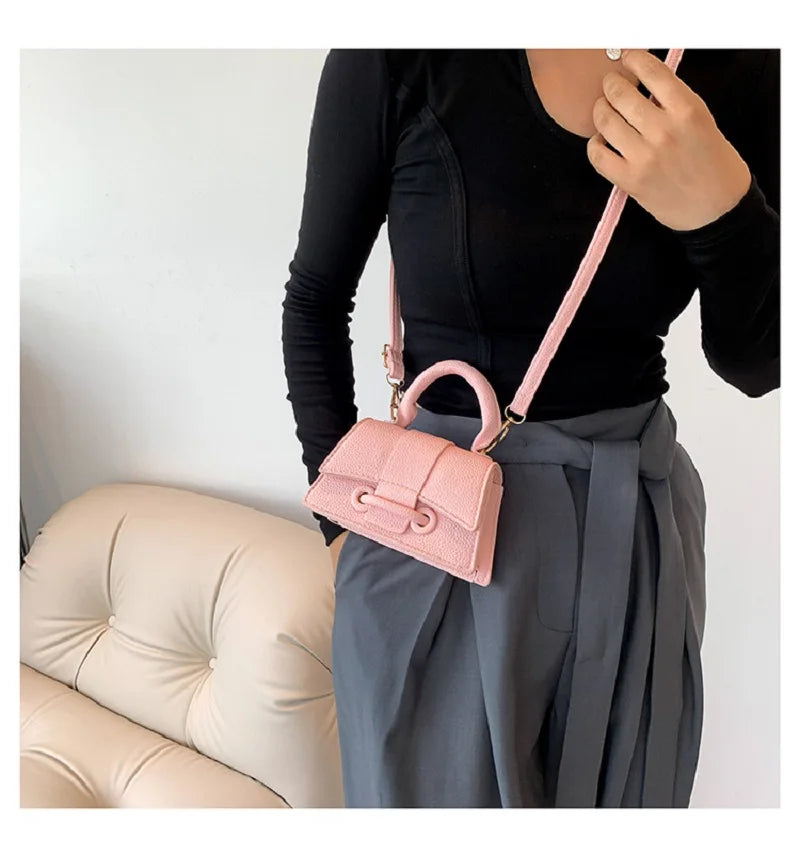 New Fashion Women's Bag PU Leather Ladies Purses Handbag Single Shoulder Crossbody Small Square Bag Trend Designer