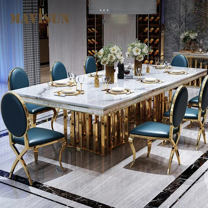 Kitchen Luxury Dining Table Set Coffee Hallway Thickened desktop Kitchen Chair Restaurant Center Sillas Comedor Furnitures