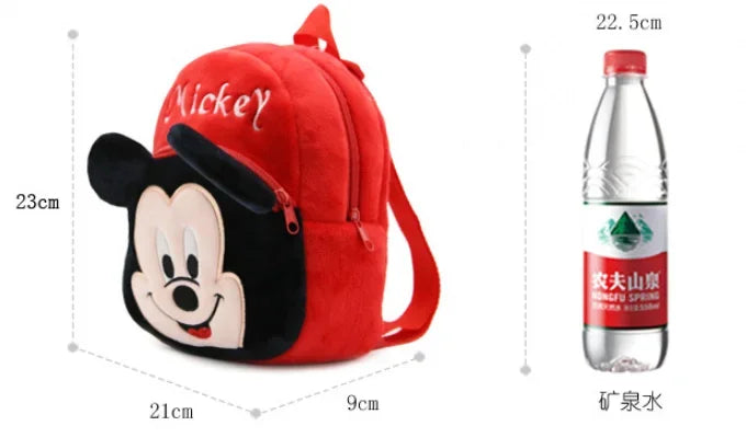 MINISO Disney Cartoon Backpack Mickey Mouse Minnie Winnie The Pooh Plush School Bag Kindergarten Child School Supplies Baby Bags