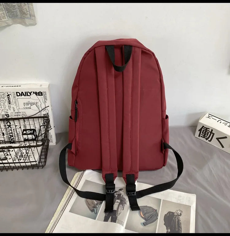 Black Grey White Red Versatile Backpack High Quality Large Capacity Waterproof Travel Bag Washable Nylon Computer Bag Unisex