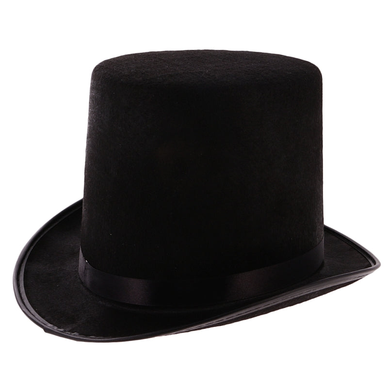 Top Hat for Adult/Children Cylinder Hat Mad Hatter Party Costume Fedora Magician Hat for Carnival Rave Party