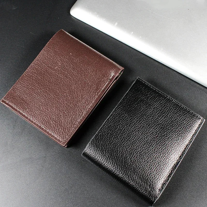 Men's Wallet Genuine Leather Men Wallets Premium Product Real Cowhide Wallets for Man Short Black Walet Portefeuille Homme