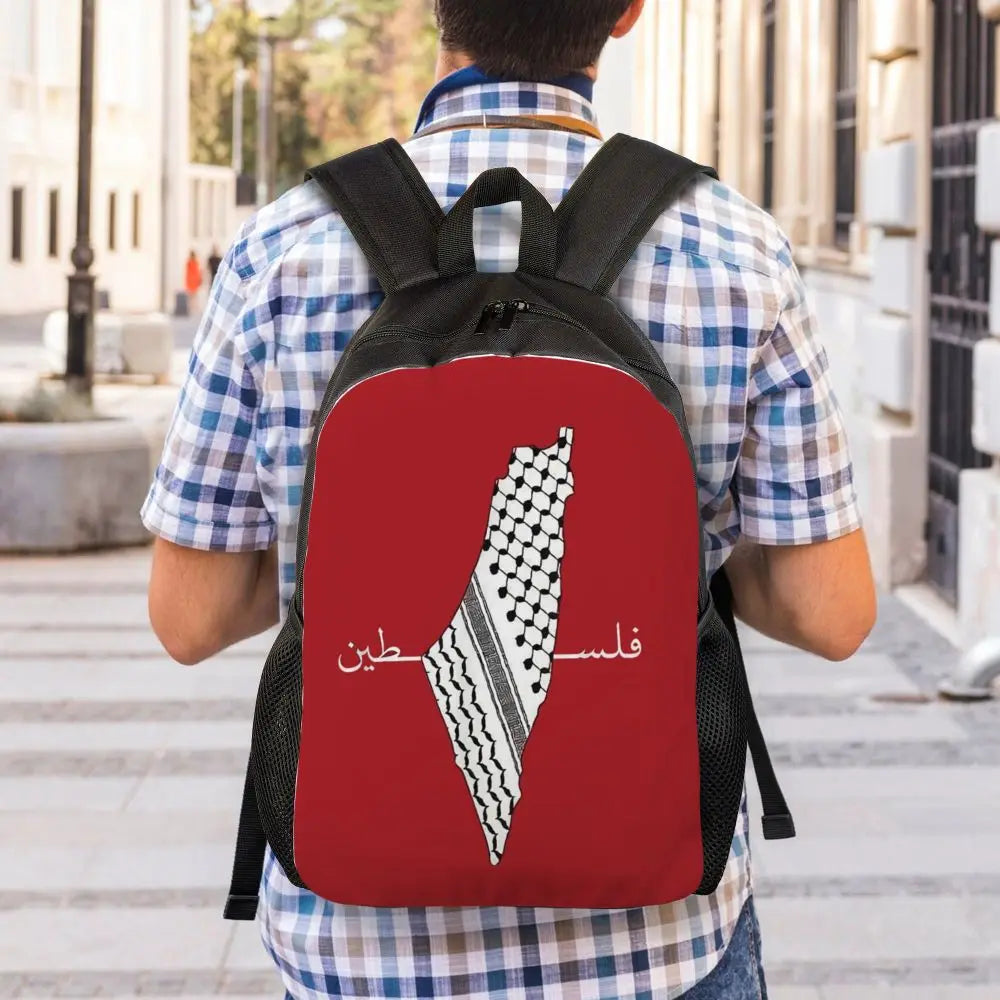 Custom Palestinians Keffiyeh Pattern Backpack for Women Men Waterproof College School Tradition Bag Print Bookbags