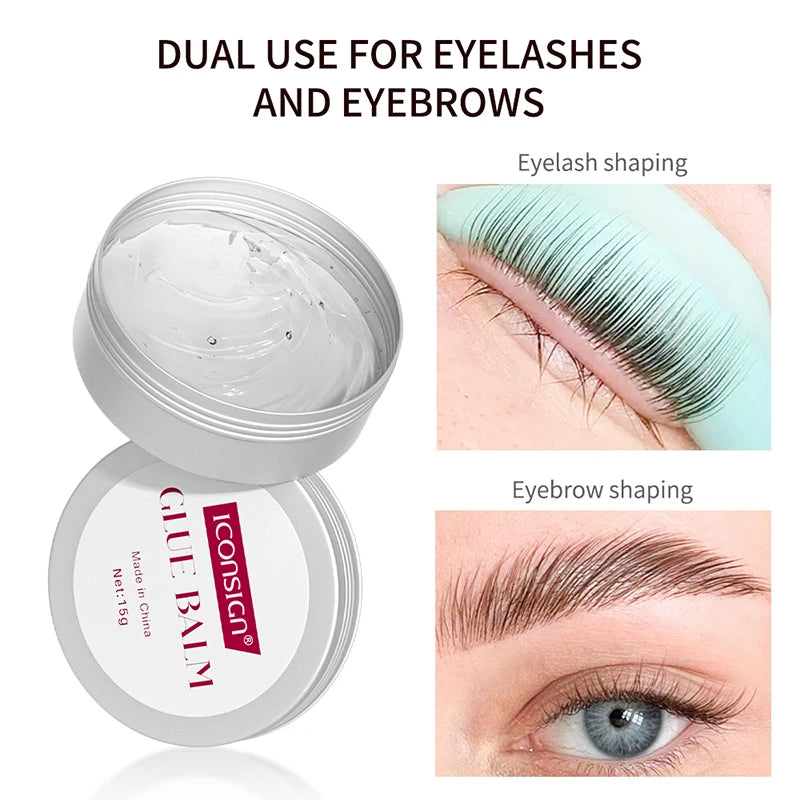 Baume à colle 15 g pour rehaussement de cils Fixation de forme en 10 secondes Rehaussement des sourcils et des cils Cire imperméable Outils de maquillage des yeux