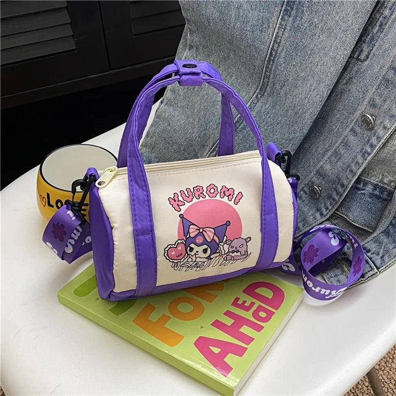 Stitch Canvas Bucket Bag Cute Cartoon Handbag Casual All-match Crossbody Bag Portable Anime Satchel Tote Women Fashion Backpacks