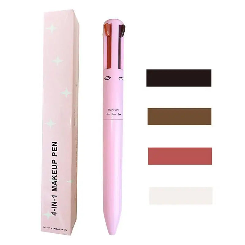 4 In 1 Makeup Pen Eyebrow Pencil Waterproof Drawing Eye Brow Long Lasting Easy Wear Eyeliner Eyebrow Pen Sweatproof Makeup Pen