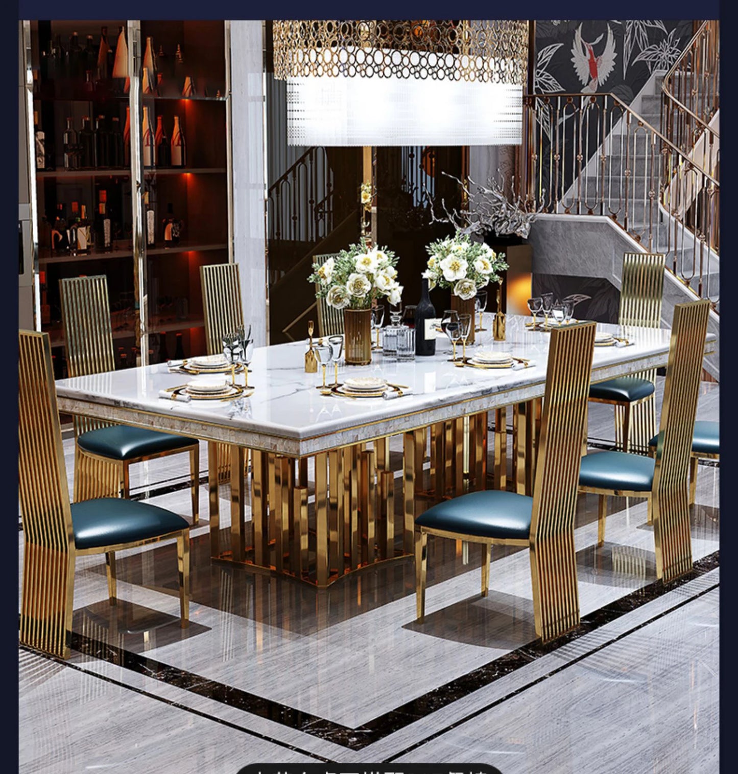 Luxury Modern Dining Table Chair Marble Desk Mobile Kitchen Tables Console Dining Table Mobile Table A Manger Home Furnitures