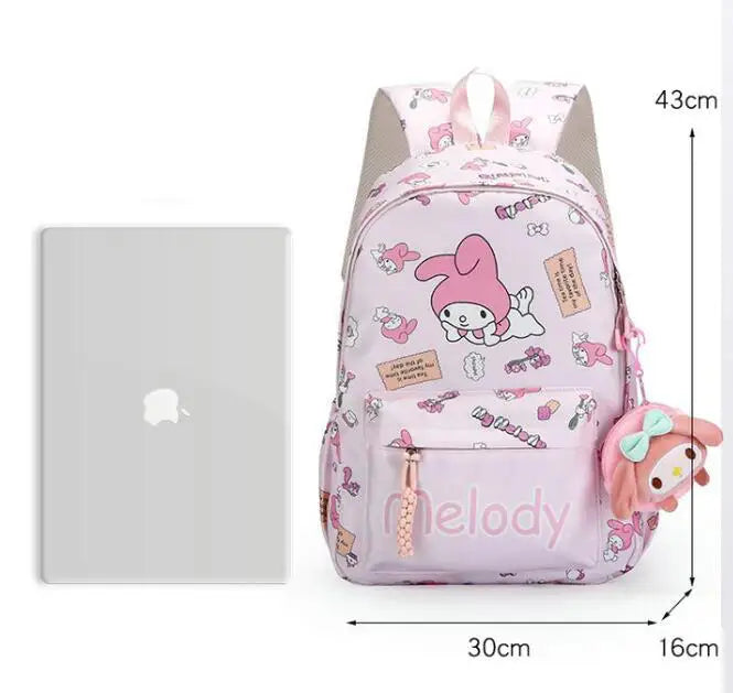 New Kuromi Backpack for Girls Boys Fashion High School Students Backpack Large Capacity Wear-resistant Computer Bag