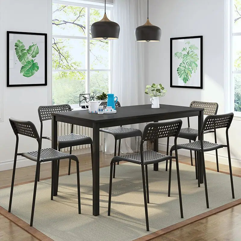 Formwell dining table 110*70 set with 4 chairs MDF in Melamine with metal legs in powder coated, simplicity dining room set